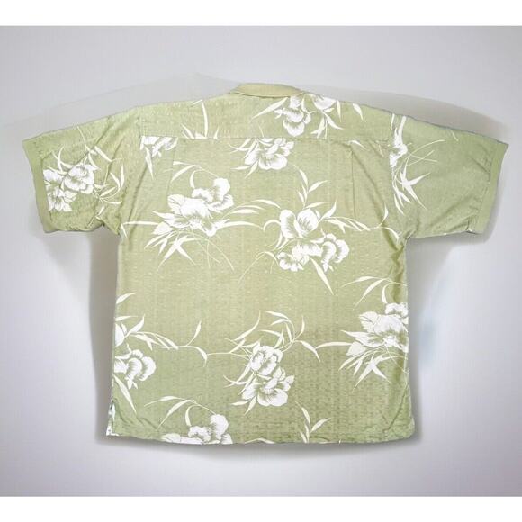 VTG Tommy Bahama Shirt Men's XL Green Preppy Casual Golf Hawaiian Button Up Silk - Picture 2 of 11